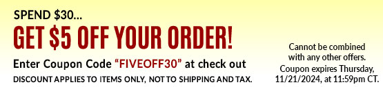 Spend $30, Get $5 Off Your Order--Offer Ends Soon!