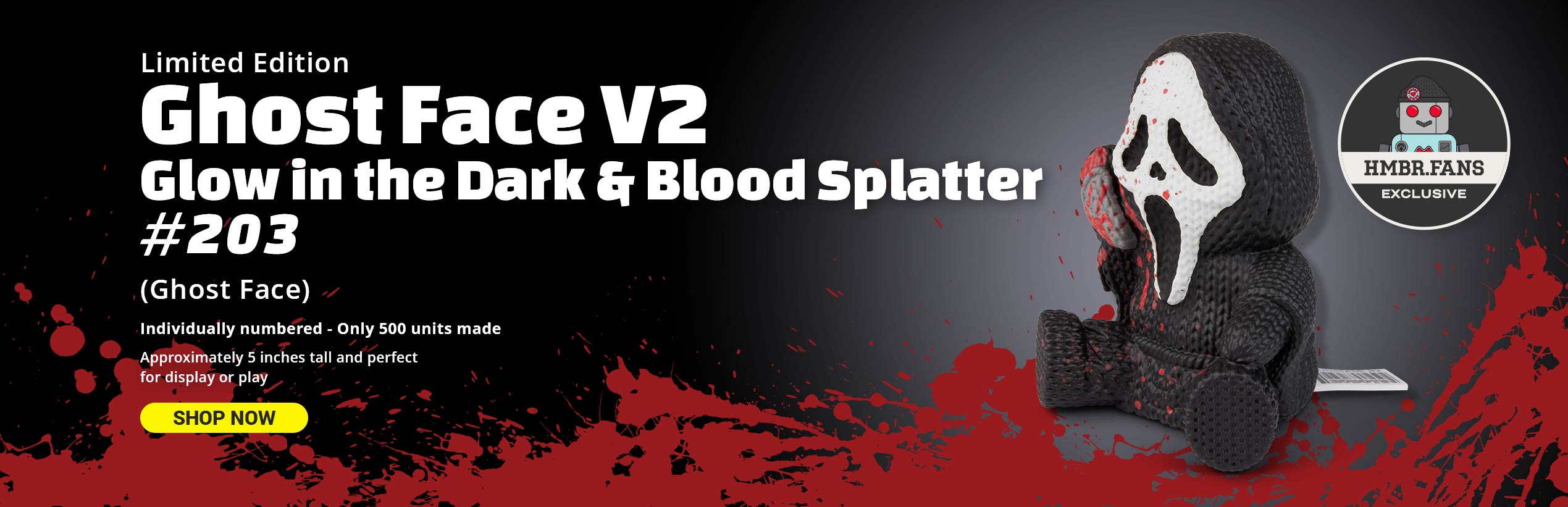 Ghost Face Exclusive Glow in the Dark Blood Splattered