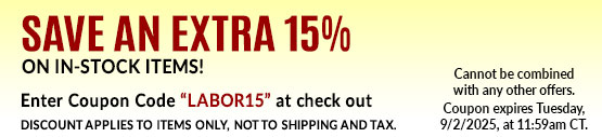 Save an Extra 15% on In-Stock Items--Offer Ends Soon!
